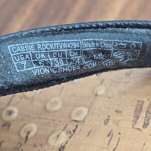 Vionic Cassie Sandals Womens 7 Black Cork Bow Comfort Orthotic Slip On Thong